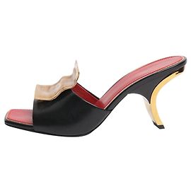 Tory Burch Black Patos leather mules - size EU 38.5 Black