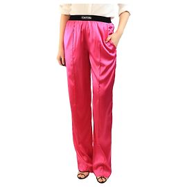 Tom Ford Pantalones de seda rosa - talla S Rosa