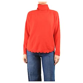 Autre Marque Roter Kaschmir-Rollkragenpullover - Größe M Rot