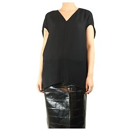 Rick Owens Haut en maille noir à col en V - taille UK 10 Noir