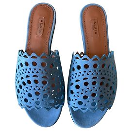 Alaïa Blue Leather Sandals Blue