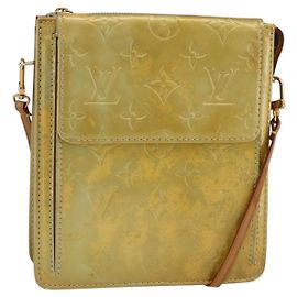 LOUIS VUITTON Monogram Vernis Motto Accessory Pouch Gris M91030 LV Auth SW2241 Grey