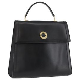 Borsa a mano CÉLINE Circle in pelle nera e oro Auth BAZ793V Nero D'oro