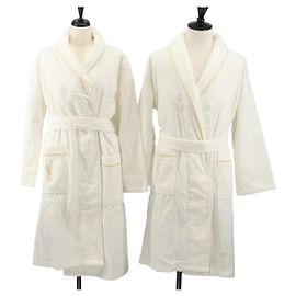 Bata SAINT LAURENT de algodón 2 piezas blanca Auth 174196A Blanco