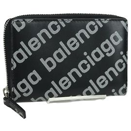 Monedero de cuero negro BALENCIAGA 616911 Auth SW2306M Negro