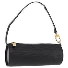 LOUIS VUITTON Epi Soufflot Pouch Pouch Black LV Auth BA11603 Black