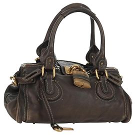 Chloé Chloe Paddington Handtasche aus braunem Leder mit Gold und Silber authentisch mr2196V Braun Silber Golden