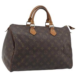 LOUIS VUITTON Bolsa de Mão Monogram Speedy 35 M41524 LV Auth BAZ541 Monograma
