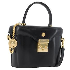 Borsa a Mano VERSACE in Pelle 2 in 1 Nera e Dorata Auth BA11419 Nero D'oro