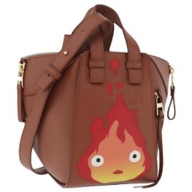 LOEWE - Ghibli Calcifer Château Ambulant Hamac Cuir 2way Auth 167155SM Marron Doré