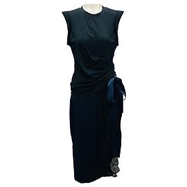3.1 Phillip Lim Black / Midnight T-Shirt Combo Dress with Endless Lace Loop Black