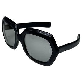 Occhiali da sole vintage Givenchy oversize neri e blu Nero
