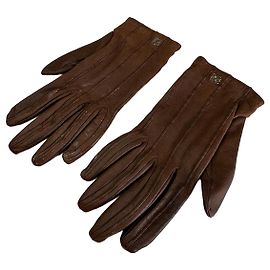 Luvas de couro Loewe Madrid vintage marrons Marrom