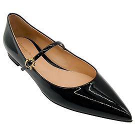 Bailarinas Jane de cuero charol negro Gianvito Rossi con cinta Negro
