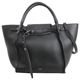 Céline CELINE Big Bag Small Leather 2way Handbag in Black Black