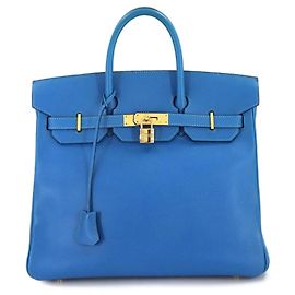 Borsa Hermès Haut à Courroies 32 Blu