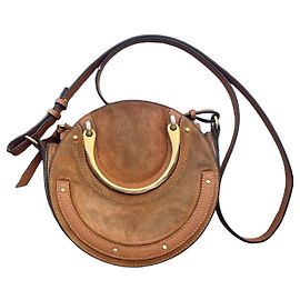 Chloé Bolsa Chloe Pixie em Couro e Camurça Marrom