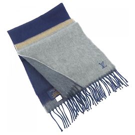 Cashmere-Schal von Louis Vuitton Braun Marineblau