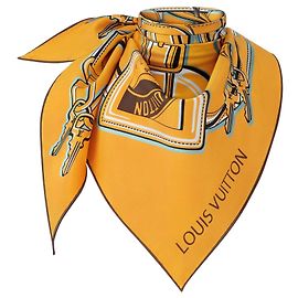 Bufanda Louis Vuitton de seda amarilla Amarillo