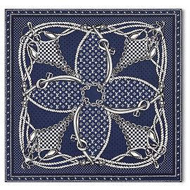 Louis Vuitton Sailor Bandana 70 Seidentuch Quadratisch Blau Blau