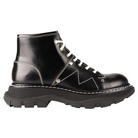Stivale stringato Tread Slick in pelle nera Alexander McQueen Donna EU 38,5 Nero