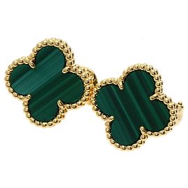 Van Cleef & Arpels Vintage Alhambra Malachite Earrings Other