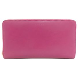 Cartera larga de cuero rosa Gucci Rosa