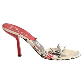 Dior Mules vermelhas Vermelho