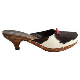 Miu Miu brown fur clogs size 37 Brown