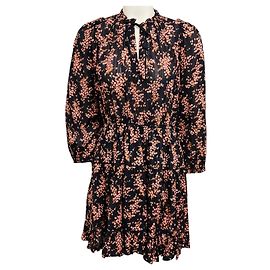 Schwarzes Multi Jet Print Brienne Blumenmuster Mini Kleid von Ulla Johnson Schwarz