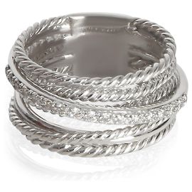 David Yurman Sterling Silver Diamond Crossover Ring Other