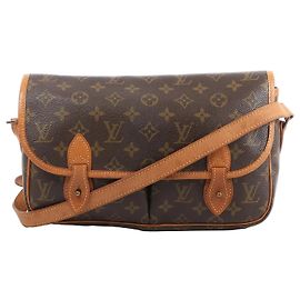 Bolsa transversal Gibecière MM em lona Monogram Louis Vuitton em marrom M42247 Marrom