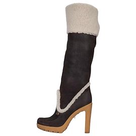 Bottes en shearling en daim chocolat Polaire Dior - Taille 40 d'occasion Autre