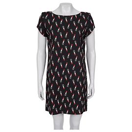 Saint Laurent Kleid mit schwarzem Lippenstift-Print - Größe L (FR40) Gebraucht Andere