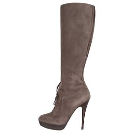 Saint Laurent Graphite Suede Boots - Size 37.5 Pre-owned Other