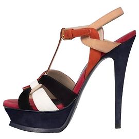 Saint Laurent Two-Tone Suede Sandals - Size 38 pre-owned Other