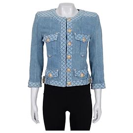 Giacca in denim Balmain con hardware dorato - Taglia FR38 (M) usata Altro
