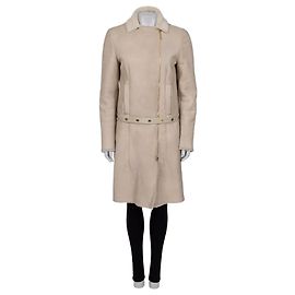 Gucci Beige Shearling Leather Zip Sleeve Coat Sz.42/M Pre-owned Other