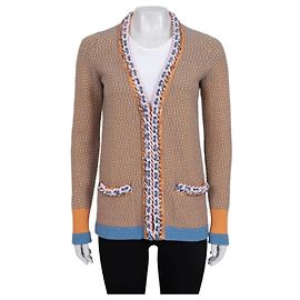 Chanel Karierter Kaschmir-Cardigan Größe 36 Gebraucht Andere
