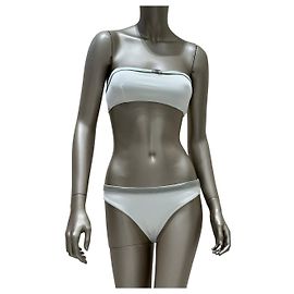 Bikini Due Pezzi Bianco CC Logo Chanel - Taglia 38 Usato Altro