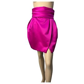 Satin Fuchsia Minirock Alexandre Vauthier Größe 38 Andere
