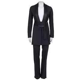 Saint Laurent Black Wool Suit with Long Jacket - EU36/S Pre-owned Other