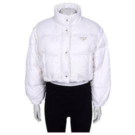 Prada Cropped Logo Down Jacket White IT 38 / XS Pre-owned Other