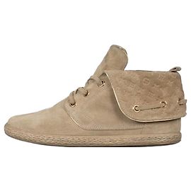 Bottines à lacets en suède beige Empreinte Louis Vuitton - 38 d'occasion Autre