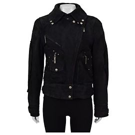 Christian Dior Black Genuine Leather Shearling Jacket Pre-owned Other
