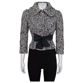 Giambattista Valli Black & White Cropped Wool Coat Sz.40L Pre-owned Other