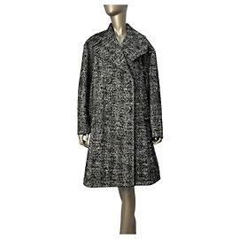 N°21 Black & White Alpaca Tweed Coat - Size 40 pre-owned Other