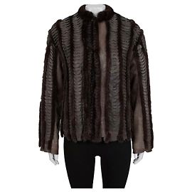 Roberto Cavalli Kunstfell- und Lederjacke im geraden Schnitt - IT 40 / S Gebraucht Andere