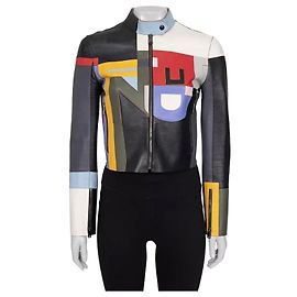 Fendi Multicolor Leather Cropped Jacket - Size 40 Pre-owned Other