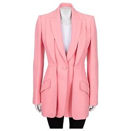 Alexander McQueen Double-Collar Pink Wool Blazer - IT42/M Pre-owned Other